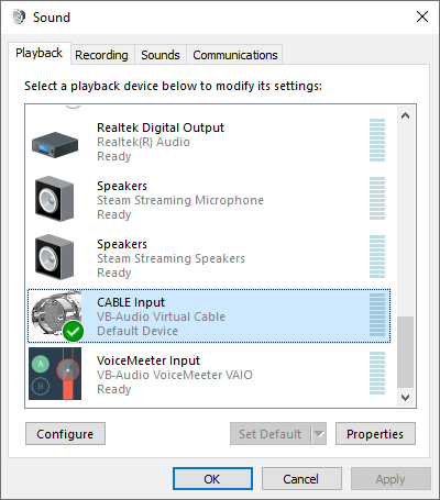 Connecting VB-CABLE