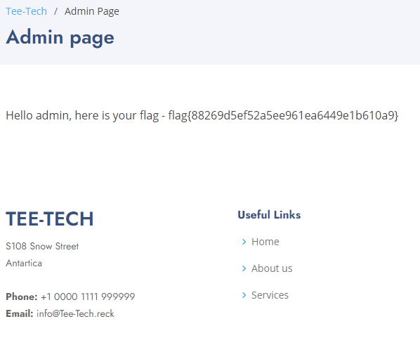 Admin page